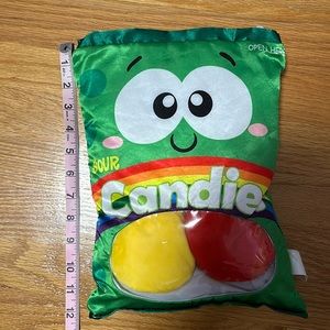 Candy bag plushie with removable plushie candies